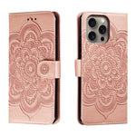 Mandala Embossing Pattern Horizontal Flip Leather Phone Case, For iPhone 16 Pro Max, For iPhone 16 Pro, For iPhone 16 Plus, For iPhone 16, For iPhone 15 Pro Max, For iPhone 15 Pro