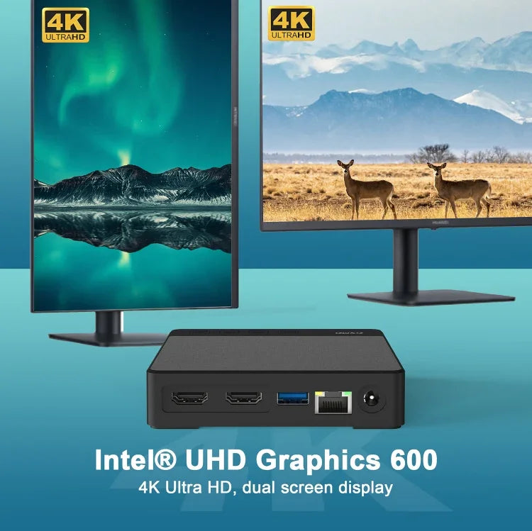 GXMO N42 Windows 11 Intel Gemini Lake N4020C Mini PC NVME SSD WiFi Mini Ordinateur de Bureau, 4GB+64GB, 4GB+64GB+256GB
