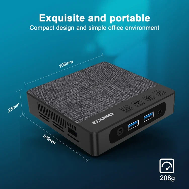 GXMO N42 Windows 11 Intel Gemini Lake N4020C Mini PC NVME SSD WiFi Mini Ordinateur de Bureau, 4GB+64GB, 4GB+64GB+256GB