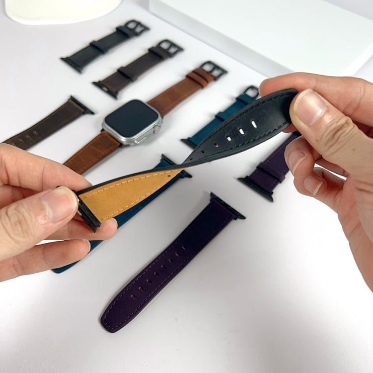 Retro Texture Leather Watch Band, For Apple Watch Ultra 49mm, For Apple Watch SE 2023 44mm, For Apple Watch SE 2023 40mm, For Apple Watch 8 41mm, For Apple Watch 8 45mm, For Apple Watch Ultra 2 49mm, For Apple Watch 9 45mm, For Apple Watch SE 2022 40mm...