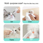 Lingettes nettoyantes humides pour animaux de compagnie (chats et chiens), 80 unités.