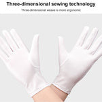 Gants Épais en Tissu Anti-transpiration Blanc de Protection du Travail, 1 Paire