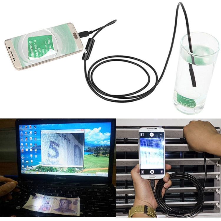 Caméra d'inspection endoscope micro USB étanche AN97 pour tube serpent, fonction OTG pour téléphone Android, avec 6 LED, 5,5mm, 8mm