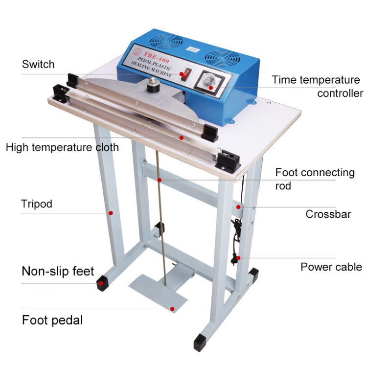 Machine à souder les sacs en plastique, machine de découpe de film thermorétractable, scelleuse à pédale, prise européenne, modèle 300, modèle 400, modèle 500, modèle 600, modèle 700