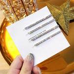Épingle à cheveux polyvalente à strass brillants pour célébrités, ensemble de 4 pièces