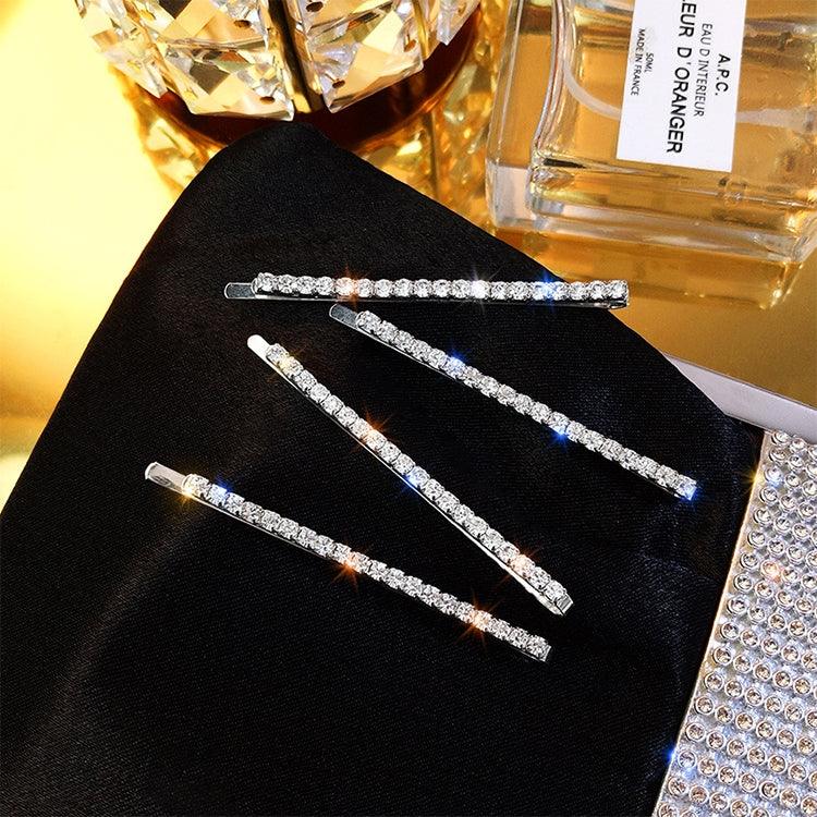 Épingle à cheveux polyvalente à strass brillants pour célébrités, ensemble de 4 pièces