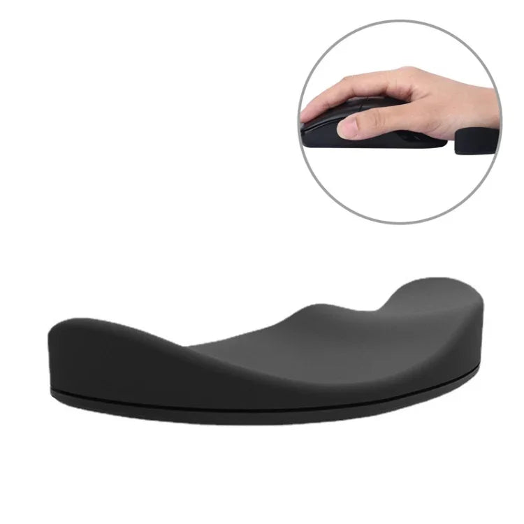 Tapis de souris avec support poignet en silicone, repose-paume mobile pour bureau, main gauche noire, main droite grise, main gauche grise