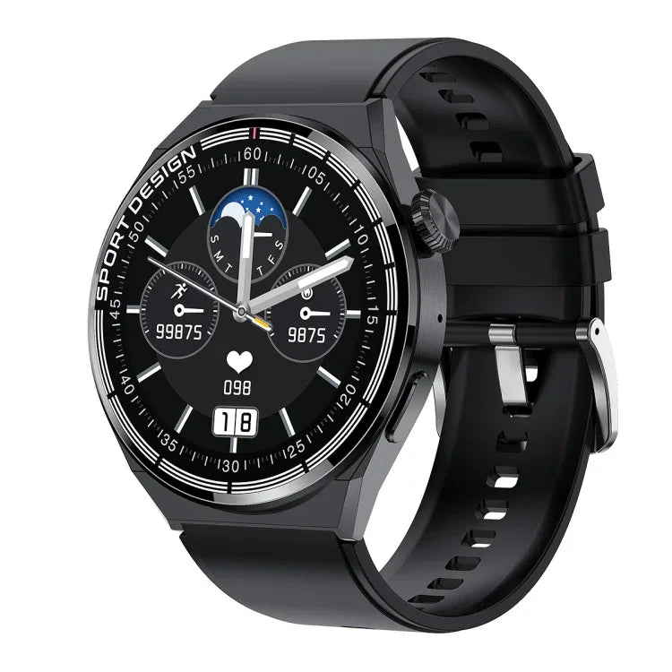 HDT MAX 1,60 pouce Cadran Noir Bracelet Silicone Montre Connectée Étanche IP68 Support Appel Bluetooth, Cadran Noir Bracelet Silicone