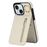 Étui de téléphone Rétro Anneau et Fermeture Éclair avec Fente pour Cartes RFID, Pour iPhone 16 Pro, Pour iPhone 16 Plus, Pour iPhone 16, Pour iPhone 15 Pro Max, Pour iPhone 15 Pro, Pour iPhone 15 Plus