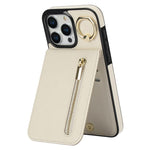 Étui de téléphone Rétro avec Anneau et Fermeture Éclair et Emplacement pour Cartes RFID, Pour iPhone 17e / 16e, Pour iPhone 17 Pro Max, Pour iPhone 17 Pro, Pour iPhone 17, Pour iPhone Air, Pour iPhone 16 Pro Max