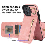 Étui de téléphone Rétro Anneau et Fermeture Éclair avec Fente pour Cartes RFID, Pour iPhone 16 Pro, Pour iPhone 16 Plus, Pour iPhone 16, Pour iPhone 15 Pro Max, Pour iPhone 15 Pro, Pour iPhone 15 Plus