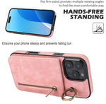 Étui de téléphone Rétro Anneau et Fermeture Éclair avec Fente pour Cartes RFID, Pour iPhone 16 Pro, Pour iPhone 16 Plus, Pour iPhone 16, Pour iPhone 15 Pro Max, Pour iPhone 15 Pro, Pour iPhone 15 Plus