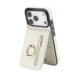 Étui de téléphone Rétro avec Anneau et Fermeture Éclair et Emplacement pour Cartes RFID, Pour iPhone 17e / 16e, Pour iPhone 17 Pro Max, Pour iPhone 17 Pro, Pour iPhone 17, Pour iPhone Air, Pour iPhone 16 Pro Max