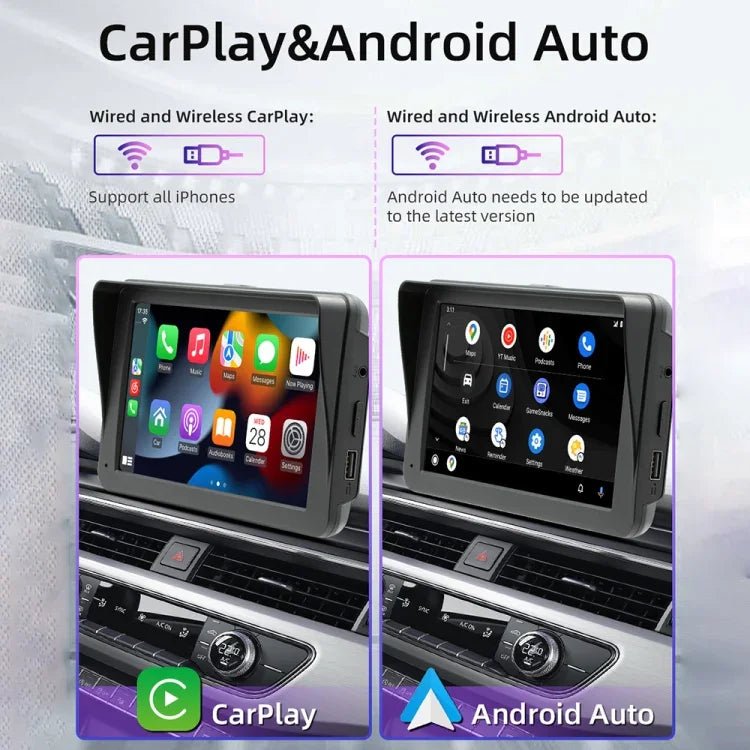 B5570 Lecteur MP5 de voiture style pare-soleil 7 pouces CarPlay sans fil, prend en charge l'interconnexion de téléphone portable, B5570