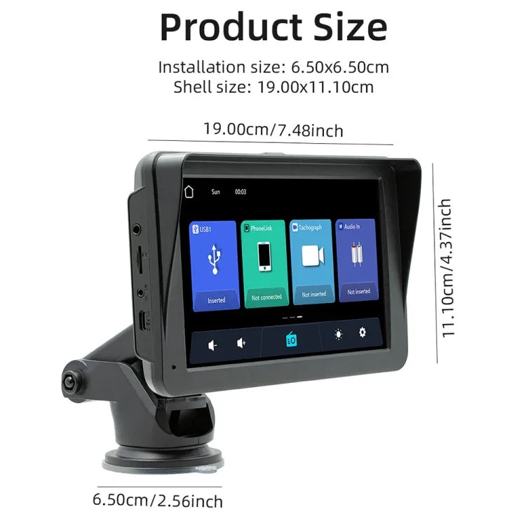 B5570 Lecteur MP5 de voiture style pare-soleil 7 pouces CarPlay sans fil, prend en charge l'interconnexion de téléphone portable, B5570
