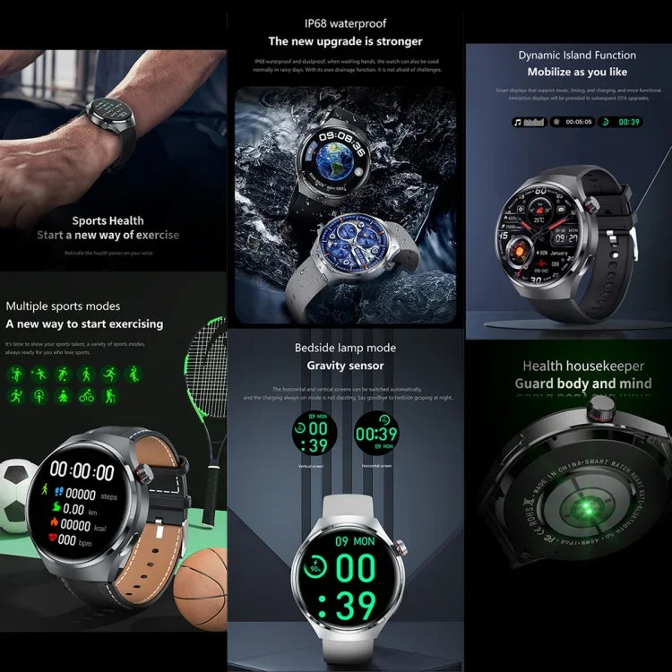 Bracelet connecté G4, montre connectée de 1,53 pouce, compatible avec les appels Bluetooth, le NFC et la fréquence cardiaque
