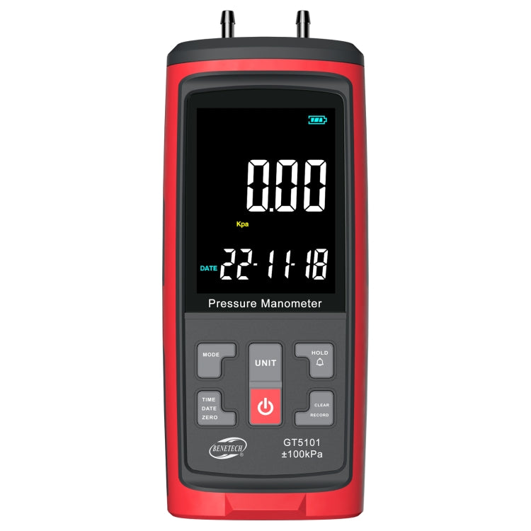 Manomètre à pression différentielle BENETECH GT5101 avec affichage LCD, 1KPa, 2KPa, 4KPa, 10KPa, 40KPa, 50KPa, 125Pa, 250Pa, 100KPa