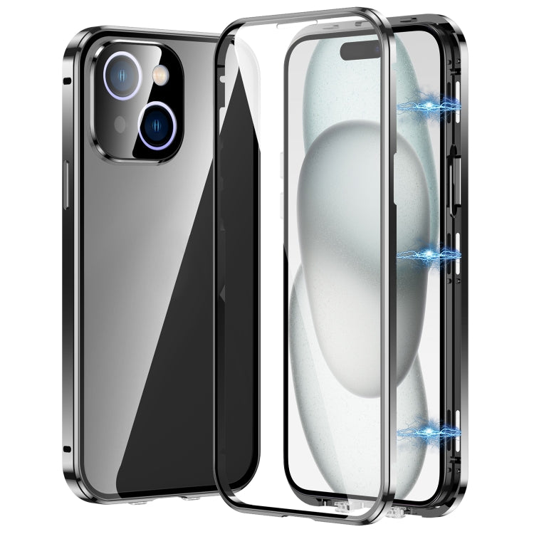 Coque de téléphone magnétique à double boucle en verre trempé HD, pour iPhone 15, pour iPhone 13 Pro Max, pour iPhone 13 Pro, pour iPhone 13, pour iPhone 12, pour iPhone 12 Pro Max, pour iPhone 12 Pro, pour iPhone 11 Pro Max, pour iPhone 11