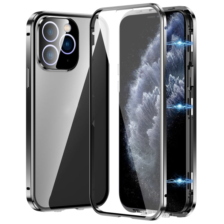 Coque de téléphone magnétique à double boucle en verre trempé HD, pour iPhone 11 Pro
