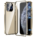 Magnetic Double-buckle HD Tempered Glass Phone Case, For iPhone 11 Pro