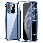 Magnetic Double-buckle HD Tempered Glass Phone Case, For iPhone 11 Pro