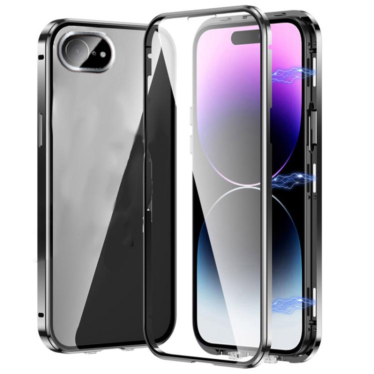 Coque de téléphone magnétique à double boucle en verre trempé HD, pour iPhone 17e / 16e, pour iPhone 17, pour iPhone 16 Pro Max, pour iPhone 16 Pro, pour iPhone 16 Plus, pour iPhone 16, pour iPhone 15 Pro Max, pour iPhone 15 Pro, pour iPhone 15 Plus