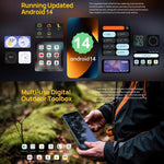 Ulefone Armor 24, téléphone robuste, lecteur d'empreintes digitales latéral, batterie 22 000 mAh, écran 6,78 pouces, Android 14, processeur MediaTek Helio G96 octa-core, réseau : 4G, NFC, Armor 24