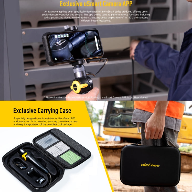Endoscope rotatif Ulefone uSmart E03 étanche IP67 pour Armor 24 / 21 / 19 / 18T / 18T Ultra / Armor Pad, uSmart E03