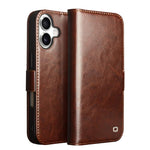 Étui de téléphone QIALINO Classic 103 Buckle en cuir véritable, pour iPhone 17e / 16e, pour iPhone 17 Pro Max, pour iPhone 17 Pro, pour iPhone 17, pour iPhone Air, pour iPhone 15 Pro Max, pour iPhone 15 Plus, pour iPhone 15
