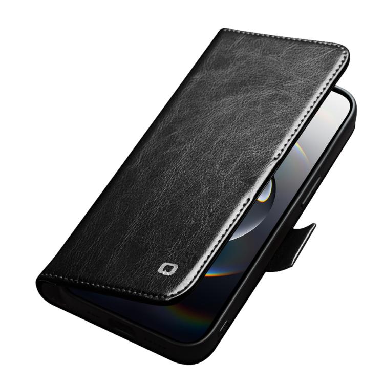 Étui de téléphone QIALINO Classic 103 Buckle en cuir véritable, pour iPhone 17e / 16e, pour iPhone 17 Pro Max, pour iPhone 17 Pro, pour iPhone 17, pour iPhone Air, pour iPhone 15 Pro Max, pour iPhone 15 Plus, pour iPhone 15