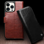 Étui de téléphone QIALINO Classic 103 Buckle en cuir véritable, pour iPhone 17e / 16e, pour iPhone 17 Pro Max, pour iPhone 17 Pro, pour iPhone 17, pour iPhone Air, pour iPhone 15 Pro Max, pour iPhone 15 Plus, pour iPhone 15