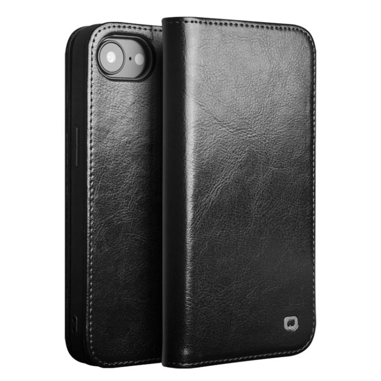 Étui téléphone en cuir véritable classique QIALINO, Pour iPhone 16e / 17e, Pour iPhone 17 Pro Max, Pour iPhone 17 Pro, Pour iPhone 17, Pour iPhone Air, Pour iPhone 16 Pro Max, Pour iPhone 16 Pro, Pour iPhone 16 Plus, Pour iPhone 16, Pour iPhone 15 Pro Max