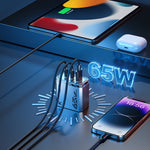 Chargeur GaN série Pioneer WK WP-U156 65W USB+double USB-C/Type-C, WP-U156