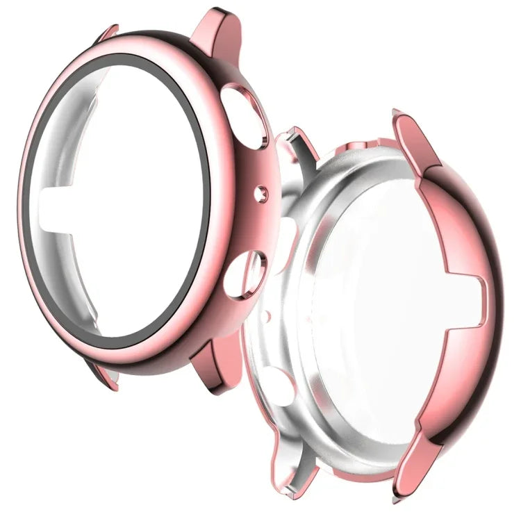 Coque de protection PC électrolytique avec film en verre trempé, pour Samsung Galaxy Watch Active 2 40mm, pour Samsung Galaxy Watch Active 2 44mm