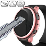 Coque de protection PC électrolytique avec film en verre trempé, pour Samsung Galaxy Watch Active 2 40mm, pour Samsung Galaxy Watch Active 2 44mm