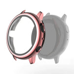 Coque de protection PC électrolytique avec film en verre trempé, pour Samsung Galaxy Watch Active 2 40mm, pour Samsung Galaxy Watch Active 2 44mm
