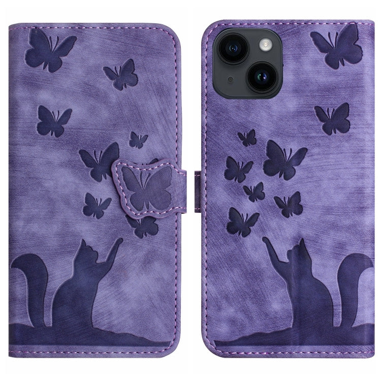 Étui portefeuille en cuir gaufré papillon et chat, pour iPhone 14, pour iPhone 14 Pro, pour iPhone 14 Pro Max, pour iPhone SE 2022 / 2020 / 8 / 7, pour iPhone 13 Pro Max, pour iPhone 13 Pro, pour iPhone 13, pour iPhone 13 mini, pour iPhone 12 / 12 Pro