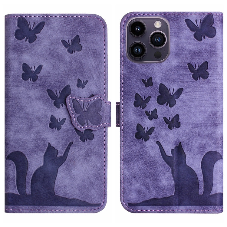 Étui de téléphone en cuir gaufré papillon chat, pour iPhone 12 Pro Max, pour iPhone 12 mini, pour iPhone 11 Pro Max, pour iPhone 11, pour iPhone 11 Pro, pour iPhone X / XS, pour iPhone XR, pour iPhone XS Max, pour iPhone 8 Plus / 7 Plus