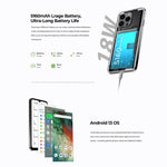 HOTWAV Note 13 Pro, lecteur d'empreintes digitales latéral, écran 6,6 pouces, Android 13, processeur octa-core UMS9230 T606 jusqu'à 1,6 GHz, réseau : 4G, OTG, 8 Go + 256 Go