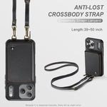 Étui portefeuille en cuir avec fermeture éclair série C22 JEEHOOD avec double lanière, Pour iPhone 17 Pro Max, Pour iPhone 17 Pro, Pour iPhone Air, Pour iPhone 16 Pro Max, Pour iPhone 16 Pro, Pour iPhone 16 Plus, Pour iPhone 16, Pour iPhone 15 Pro Max