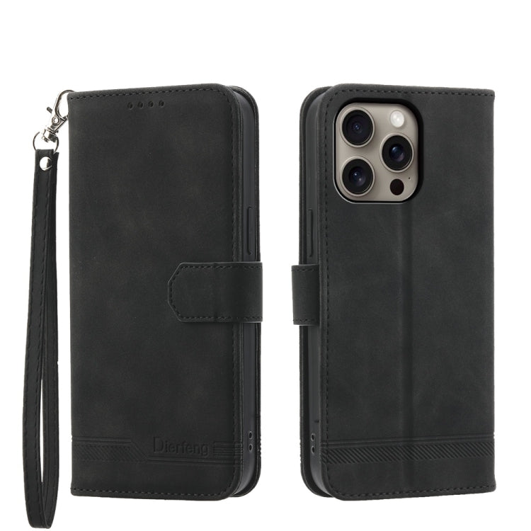 Étui de téléphone en cuir PU hybride TPU Dierfeng Dream Line, Pour iPhone 17 Pro Max, Pour iPhone 17 Pro, Pour iPhone 17, Pour iPhone Air, Pour iPhone 16e, Pour iPhone 16 Pro Max, Pour iPhone 16 Pro, Pour iPhone 16 Plus