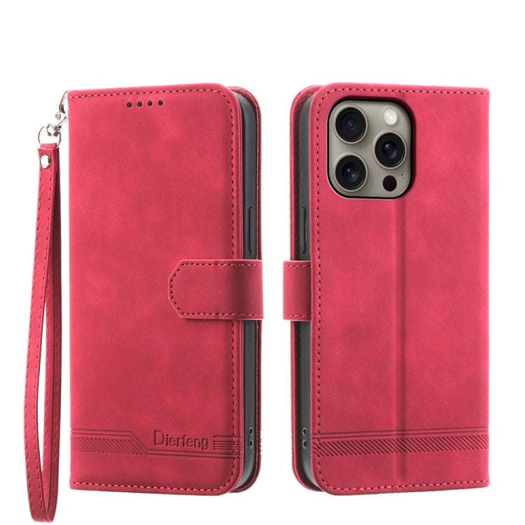 Étui de téléphone en cuir PU hybride TPU Dierfeng Dream Line, Pour iPhone 17 Pro Max, Pour iPhone 17 Pro, Pour iPhone 17, Pour iPhone Air, Pour iPhone 16e, Pour iPhone 16 Pro Max, Pour iPhone 16 Pro, Pour iPhone 16 Plus