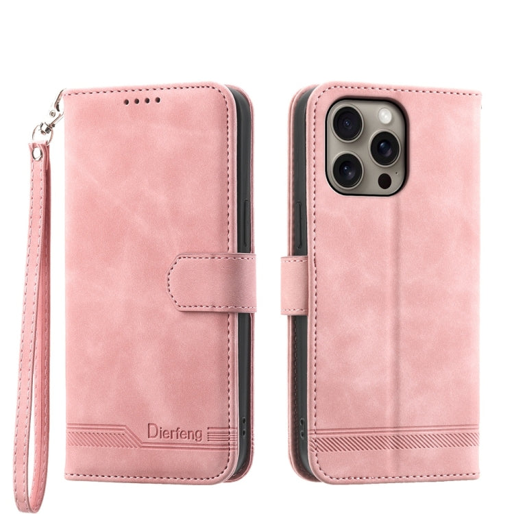 Étui de téléphone en cuir PU hybride TPU Dierfeng Dream Line, Pour iPhone 17 Pro Max, Pour iPhone 17 Pro, Pour iPhone 17, Pour iPhone Air, Pour iPhone 16e, Pour iPhone 16 Pro Max, Pour iPhone 16 Pro, Pour iPhone 16 Plus