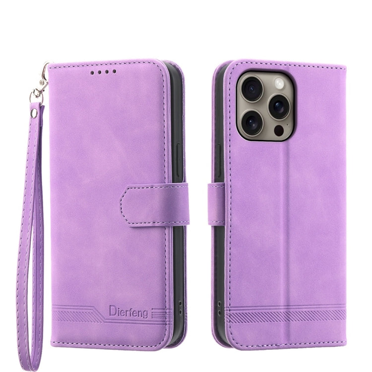 Étui de téléphone en cuir PU hybride TPU Dierfeng Dream Line, Pour iPhone 17 Pro Max, Pour iPhone 17 Pro, Pour iPhone 17, Pour iPhone Air, Pour iPhone 16e, Pour iPhone 16 Pro Max, Pour iPhone 16 Pro, Pour iPhone 16 Plus