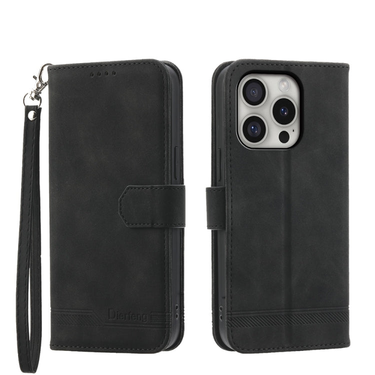 Étui de téléphone en cuir PU hybride TPU Dierfeng Dream Line, Pour iPhone 17 Pro Max, Pour iPhone 17 Pro, Pour iPhone 17, Pour iPhone Air, Pour iPhone 16e, Pour iPhone 16 Pro Max, Pour iPhone 16 Pro, Pour iPhone 16 Plus