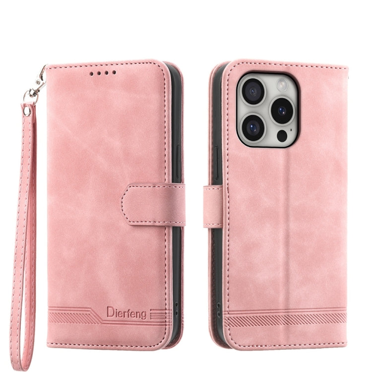 Étui de téléphone en cuir PU hybride TPU Dierfeng Dream Line, Pour iPhone 17 Pro Max, Pour iPhone 17 Pro, Pour iPhone 17, Pour iPhone Air, Pour iPhone 16e, Pour iPhone 16 Pro Max, Pour iPhone 16 Pro, Pour iPhone 16 Plus