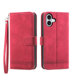Étui de téléphone en cuir PU hybride TPU Dierfeng Dream Line, Pour iPhone 17 Pro Max, Pour iPhone 17 Pro, Pour iPhone 17, Pour iPhone Air, Pour iPhone 16e, Pour iPhone 16 Pro Max, Pour iPhone 16 Pro, Pour iPhone 16 Plus