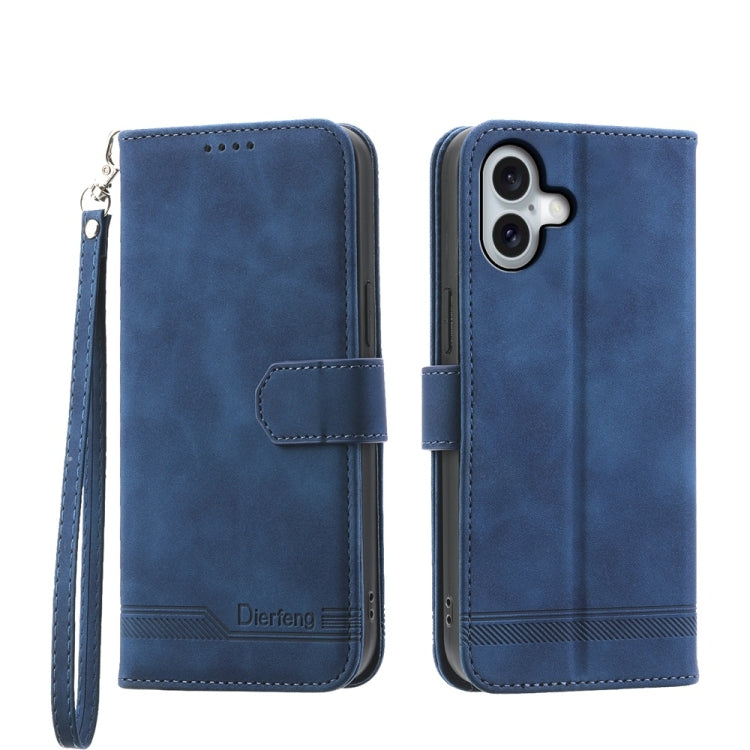 Étui de téléphone en cuir PU hybride TPU Dierfeng Dream Line, Pour iPhone 17 Pro Max, Pour iPhone 17 Pro, Pour iPhone 17, Pour iPhone Air, Pour iPhone 16e, Pour iPhone 16 Pro Max, Pour iPhone 16 Pro, Pour iPhone 16 Plus