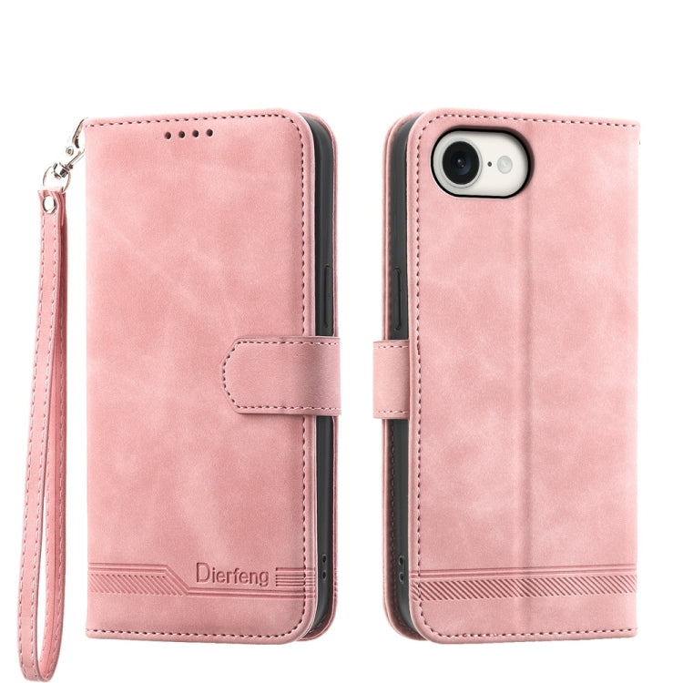 Étui de téléphone en cuir PU hybride TPU Dierfeng Dream Line, Pour iPhone 17 Pro Max, Pour iPhone 17 Pro, Pour iPhone 17, Pour iPhone Air, Pour iPhone 16e, Pour iPhone 16 Pro Max, Pour iPhone 16 Pro, Pour iPhone 16 Plus