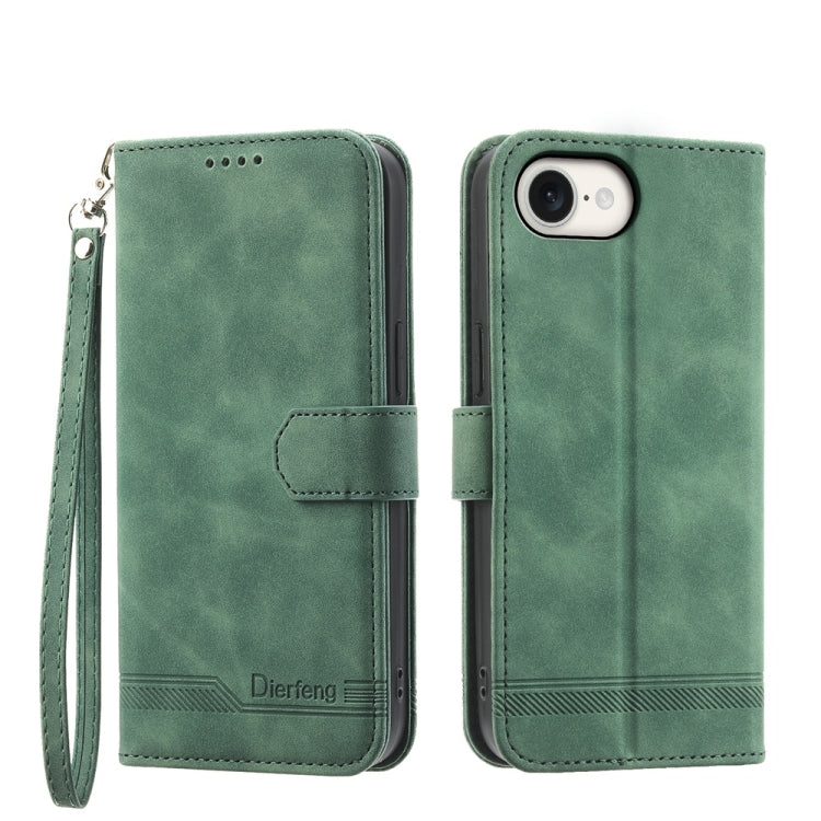 Étui de téléphone en cuir PU hybride TPU Dierfeng Dream Line, Pour iPhone 17 Pro Max, Pour iPhone 17 Pro, Pour iPhone 17, Pour iPhone Air, Pour iPhone 16e, Pour iPhone 16 Pro Max, Pour iPhone 16 Pro, Pour iPhone 16 Plus